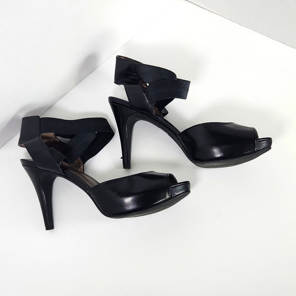 Moda Spana Black High Heel Sandals 8.5